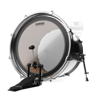 Evans EMAD clear Bass Drum head fitted to a Bass Drum