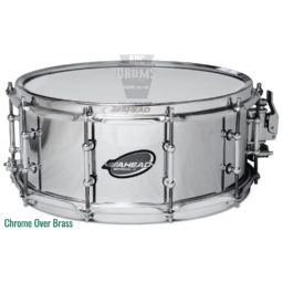 Ahead 14′ x 6′ Chrome On Brass Snare Drum W/Dunnett Strainer 9